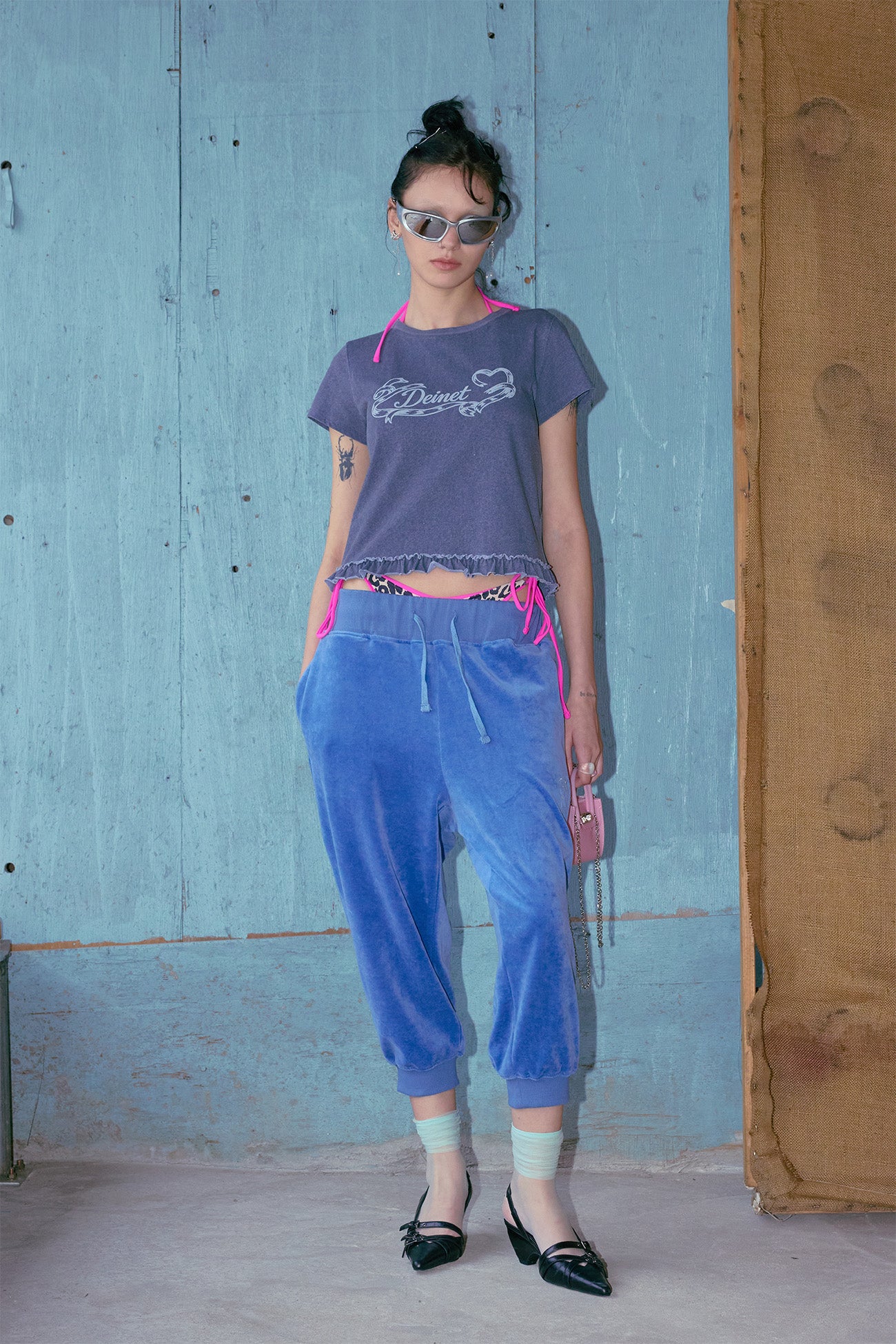Deinet - Ruffle Washed T-Shirt (Navy) product image 4 | TRAB K-Fashion Australia