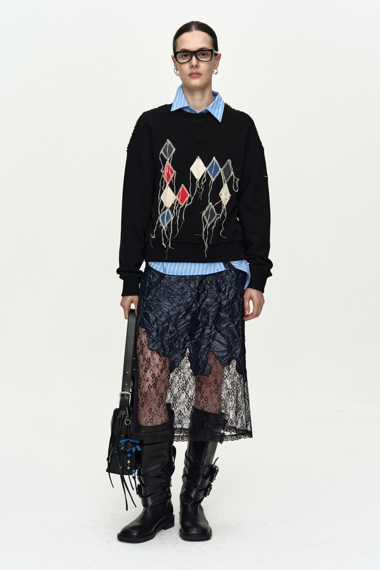 Andersson Bell - Embroidery Lace Dress (Navy) product image 8 | TRAB K-Fashion Australia