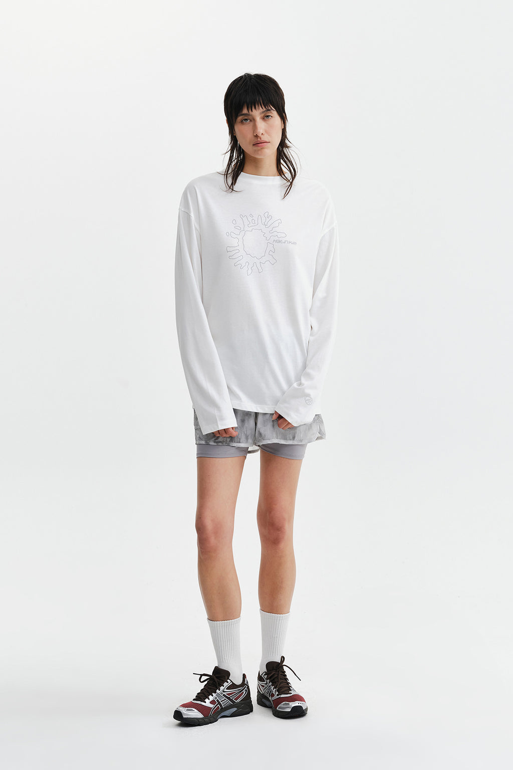 Matin Kim - Matin Pace Sunburst Graffiti Covered Top (Ivory) product image 10 | TRAB K-Fashion Australia