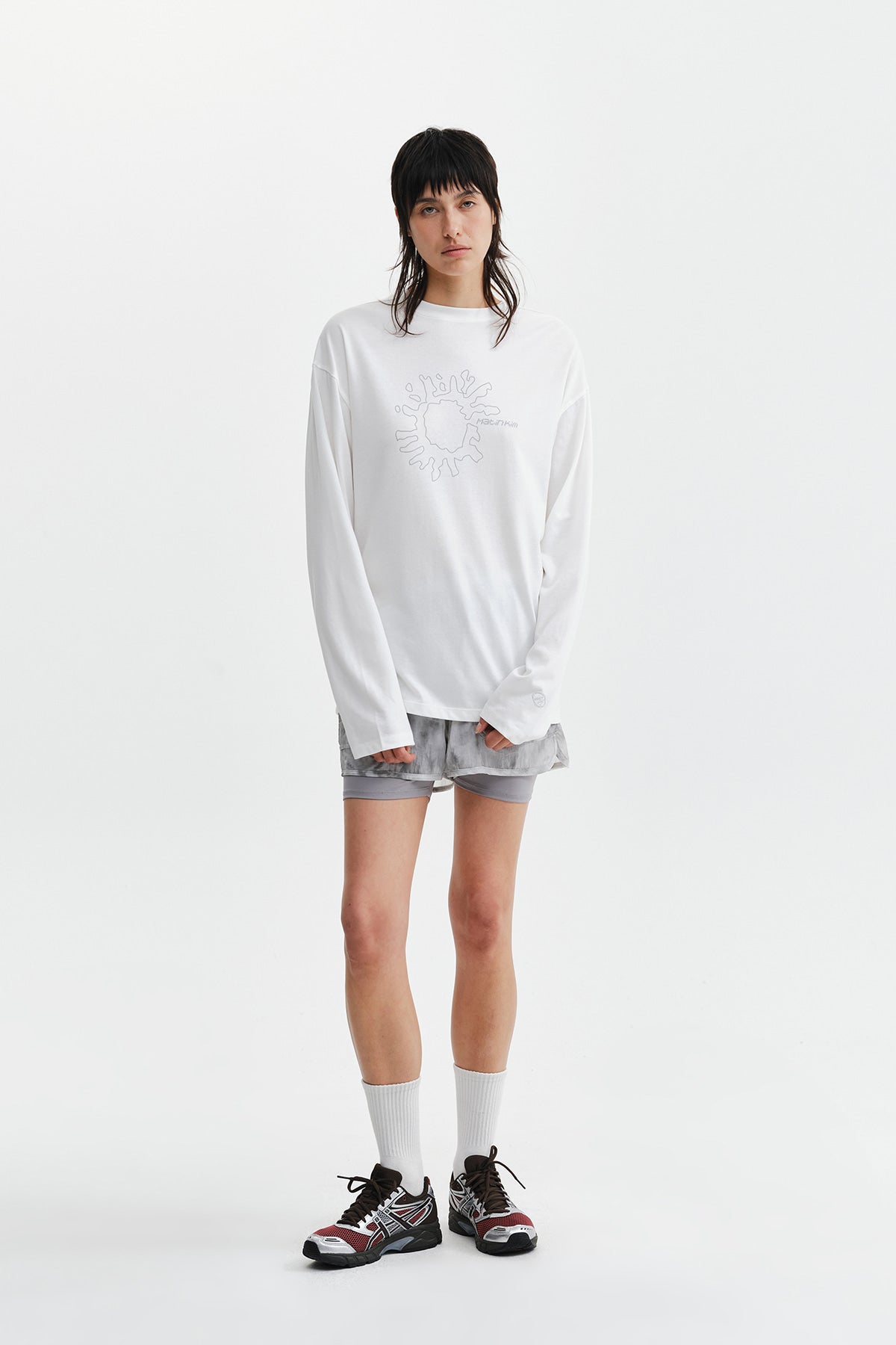 Matin Kim - Matin Pace Sunburst Graffiti Covered Top (Ivory) product image 10 | TRAB K-Fashion Australia