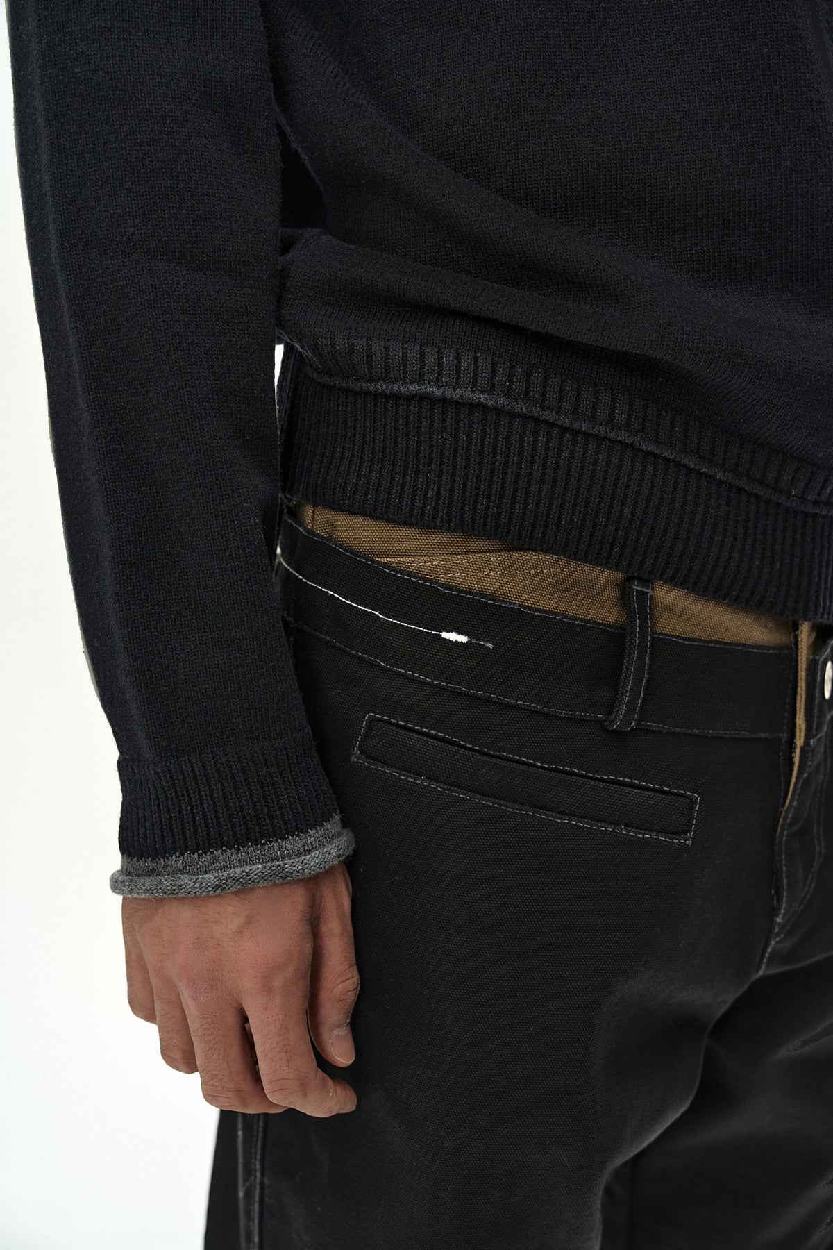Andersson Bell - Double Waist Oxford Work Trousers (Black/Khaki) product image 7 | TRAB K-Fashion Australia