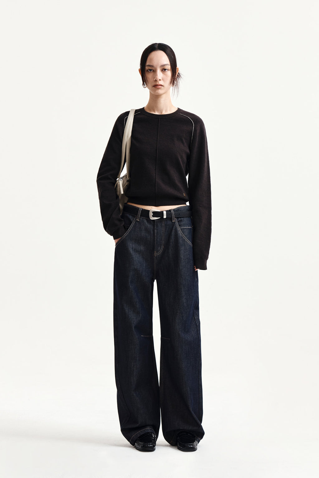 Matin Kim - Raglan Sleeve Knit Pullover (Dark Brown) product image 9 | TRAB K-Fashion Australia