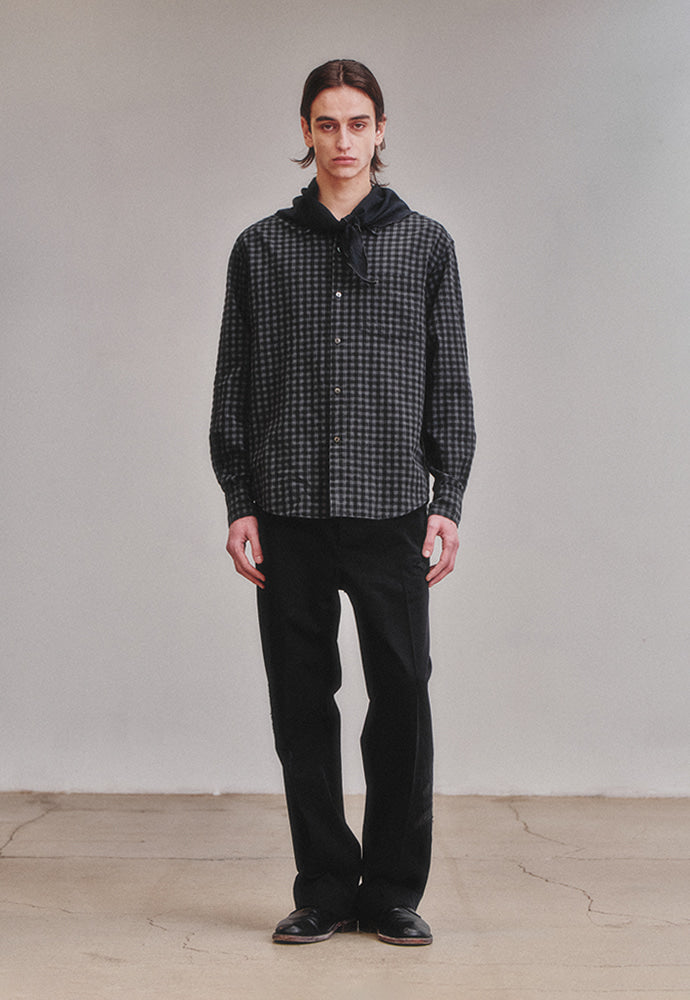 Art if acts - Gingham Check Oxford Shirt (Grey/Black) product image 3 | TRAB K-Fashion Australia