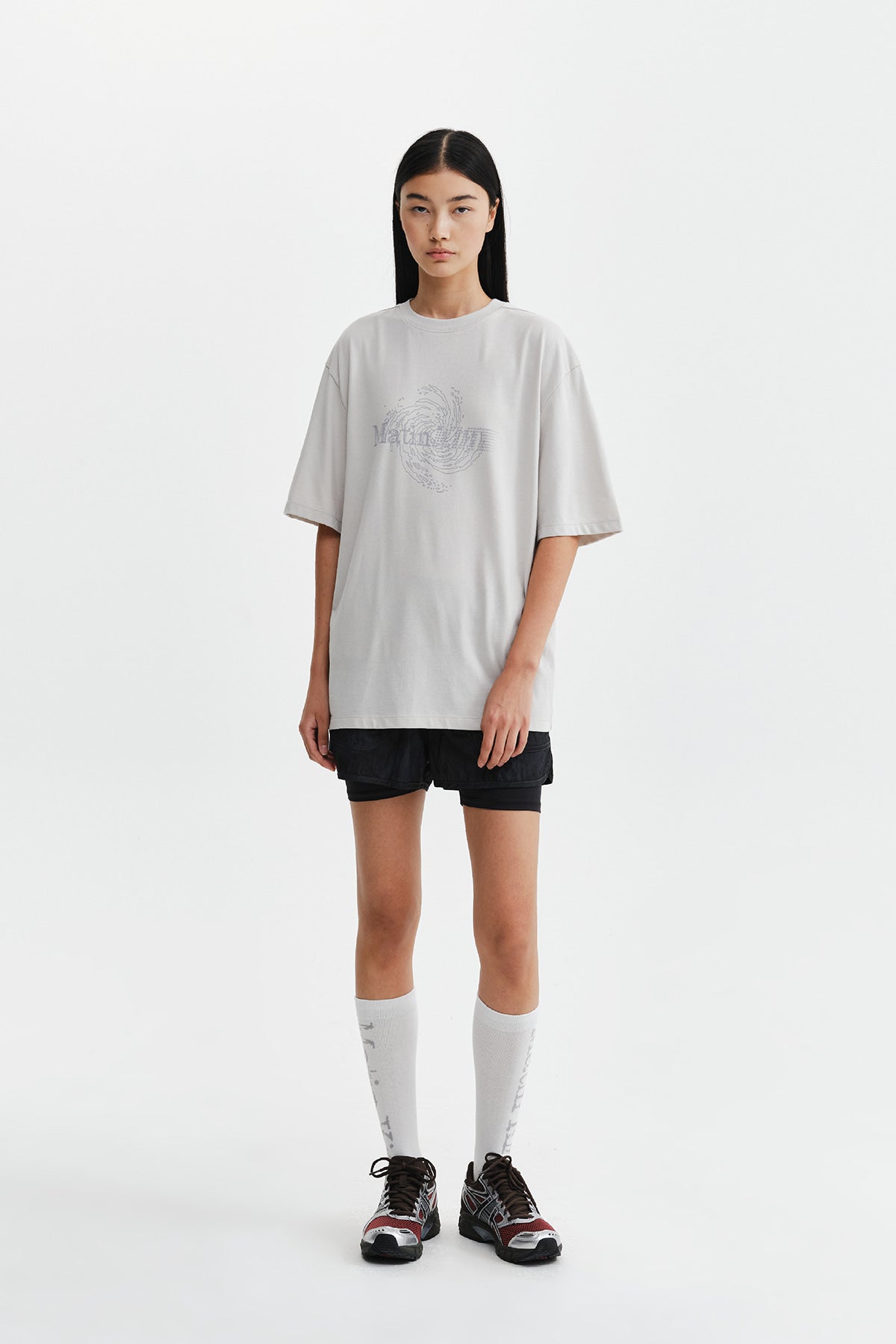 Matin Kim - Matin Pace Vortex Graffiti Top (Light Grey) product image 9 | TRAB K-Fashion Australia
