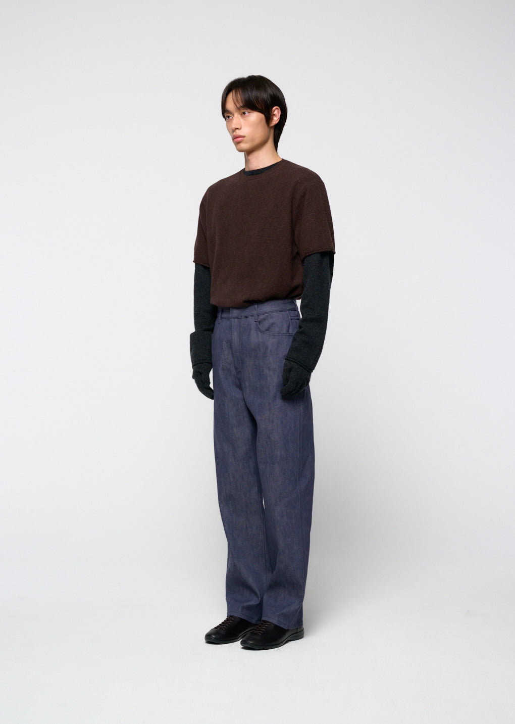 Amomento - Cashmere Easy Half Sleeve Knit (Brown) product image 3 | TRAB K-Fashion Australia