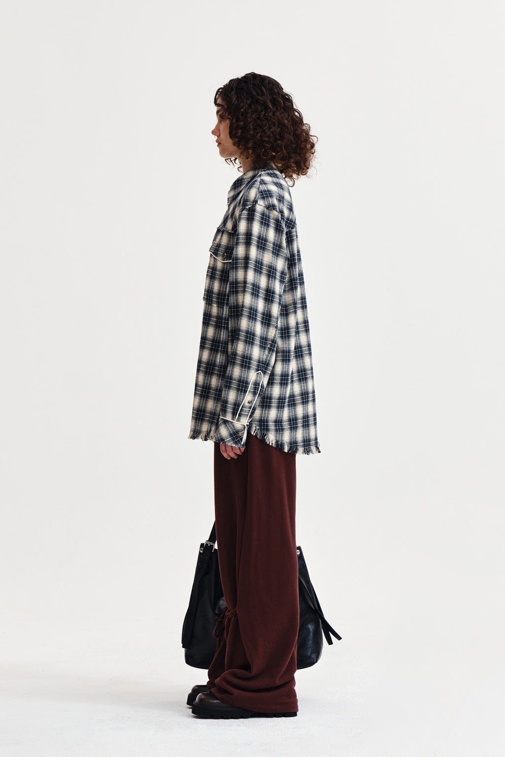 Matin Kim - Check Flannel Pocket Shirt (Navy) product image 6 | TRAB K-Fashion Australia