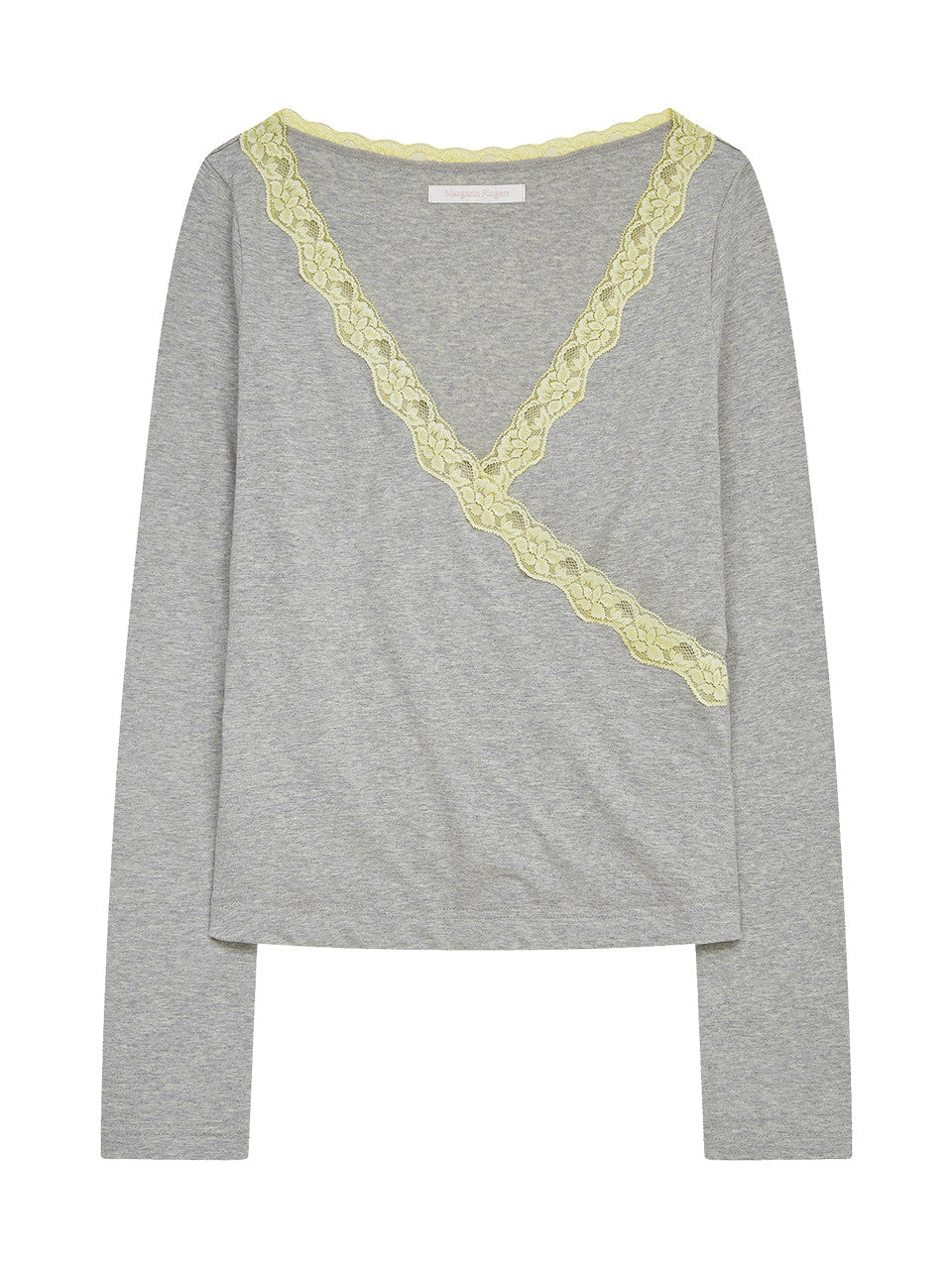 Margarin Fingers - V-Neck Wrap T-Shirt (Melange) product image 2 | TRAB K-Fashion Australia