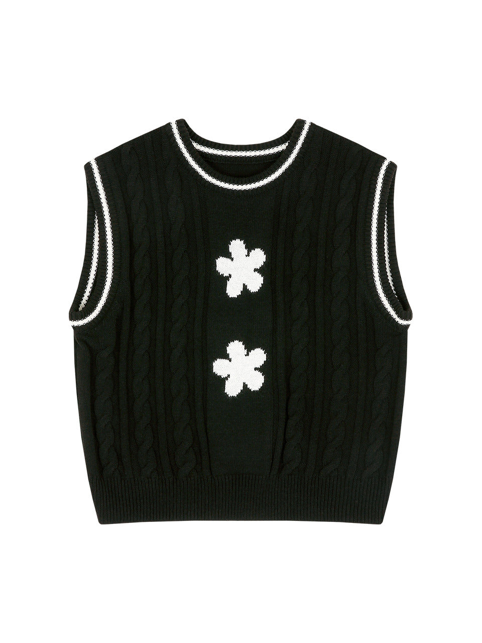 Margarin Fingers - Point Flower Knit Vest (Black) product image 2 | TRAB K-Fashion Australia