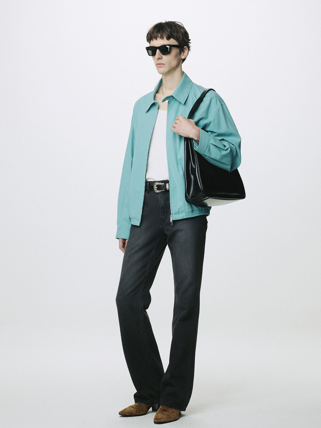 Tonywack - Washed Cotton Lyocell Blouson Jacket (Turquoise) product image 4 | TRAB K-Fashion Australia