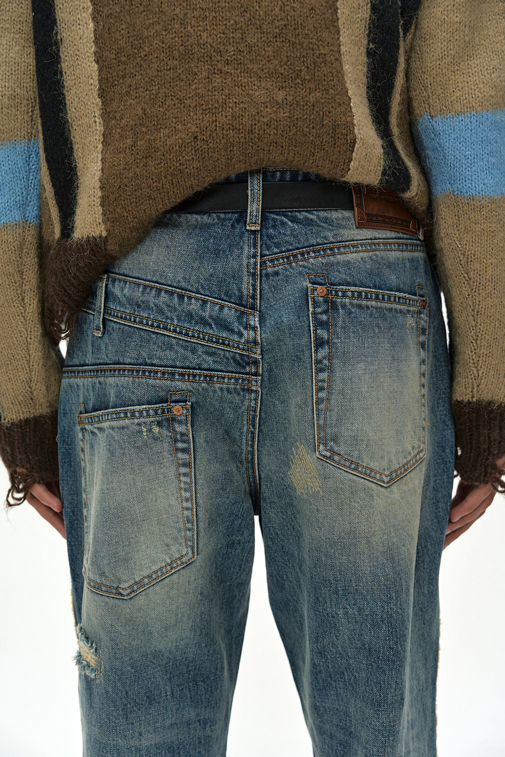 Andersson Bell - Unisex Re-Worked Embroidery Flare Jeans (Blue) product image 9 | TRAB K-Fashion Australia