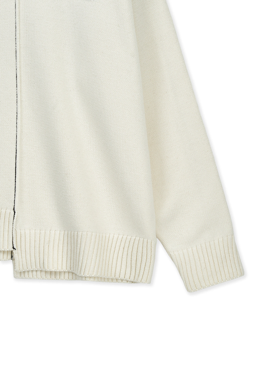 Matin Kim - Asymmetric Logo Knit Pullover (Ivory) product image 4 | TRAB K-Fashion Australia