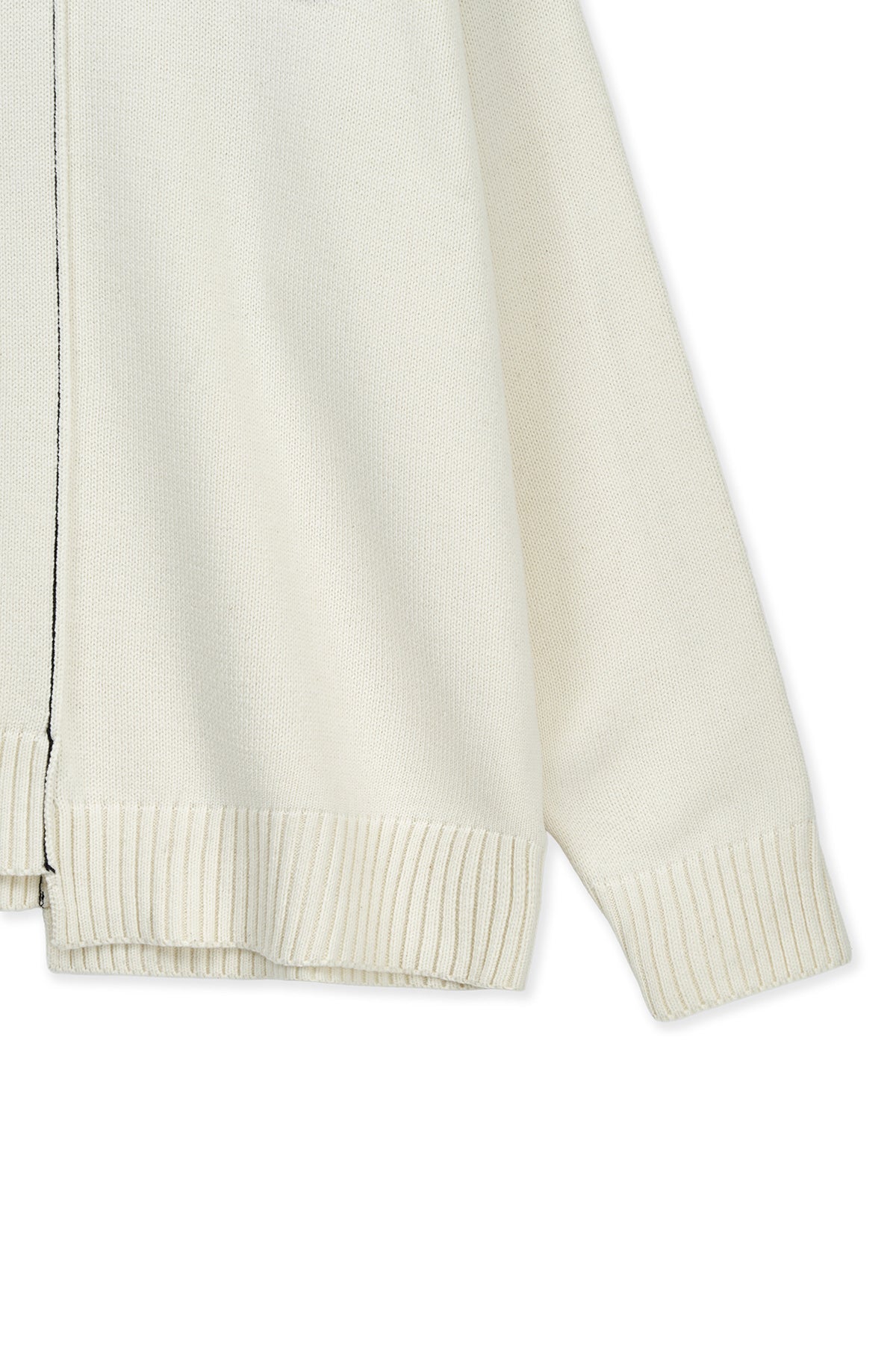 Matin Kim - Asymmetric Logo Knit Pullover (Ivory) product image 4 | TRAB K-Fashion Australia