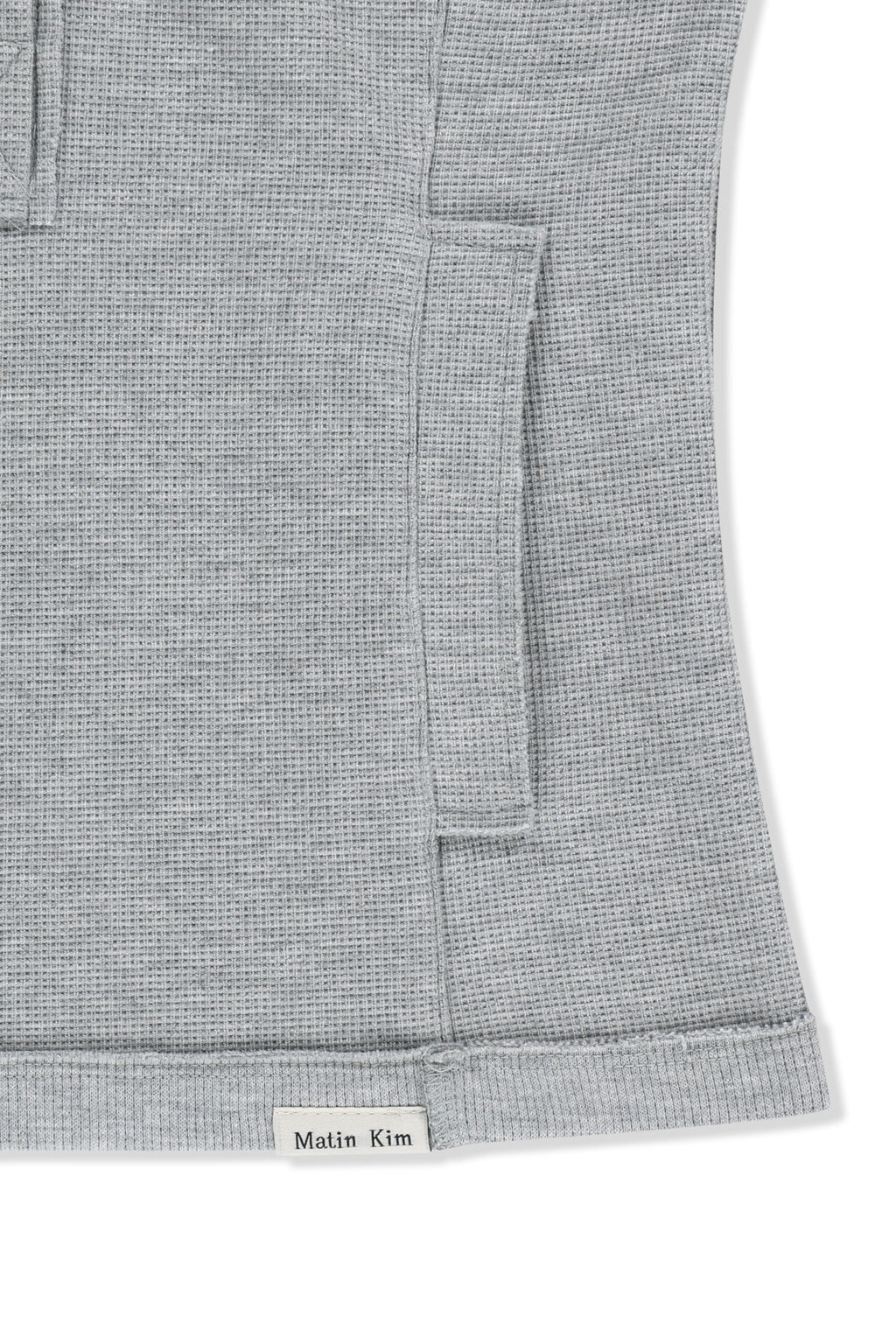 Matin Kim - Waffle Henley Neck Hood Top (Grey) product image 5 | TRAB K-Fashion Australia