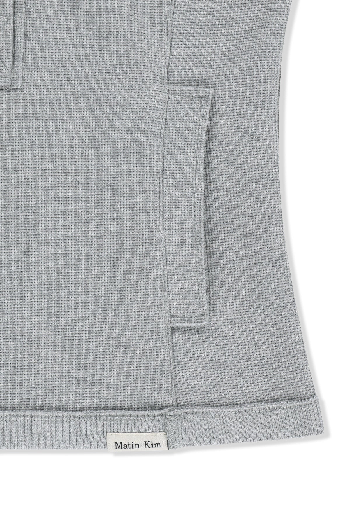 Matin Kim - Waffle Henley Neck Hood Top (Grey) product image 5 | TRAB K-Fashion Australia
