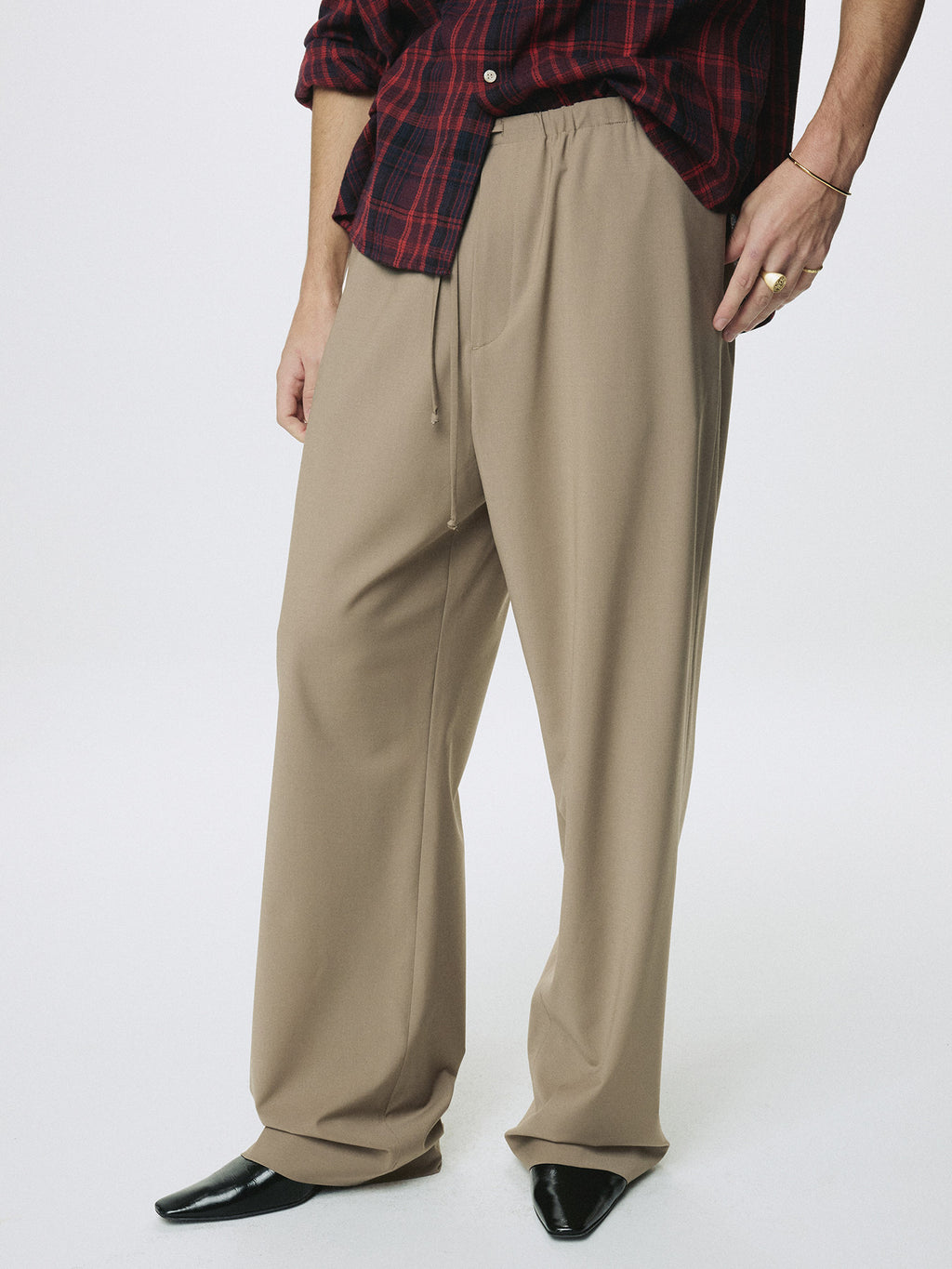Tonywack - Tropical Wool Drawstring Pants (Beige) product image 5 | TRAB K-Fashion Australia