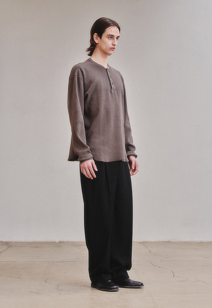 Art if acts - Garment Dyed Waffle Henley (Faded Charcoal) product image 4 | TRAB K-Fashion Australia