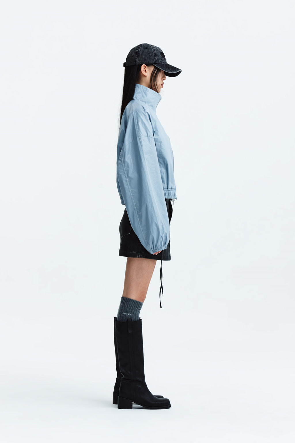 Matin Kim - Matin Coating Crop Blouson (Sky) product image 7 | TRAB K-Fashion Australia