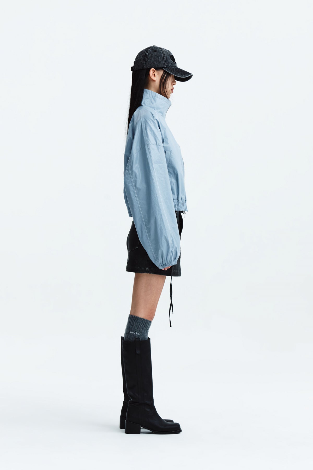 Matin Kim - Matin Coating Crop Blouson (Sky) product image 7 | TRAB K-Fashion Australia