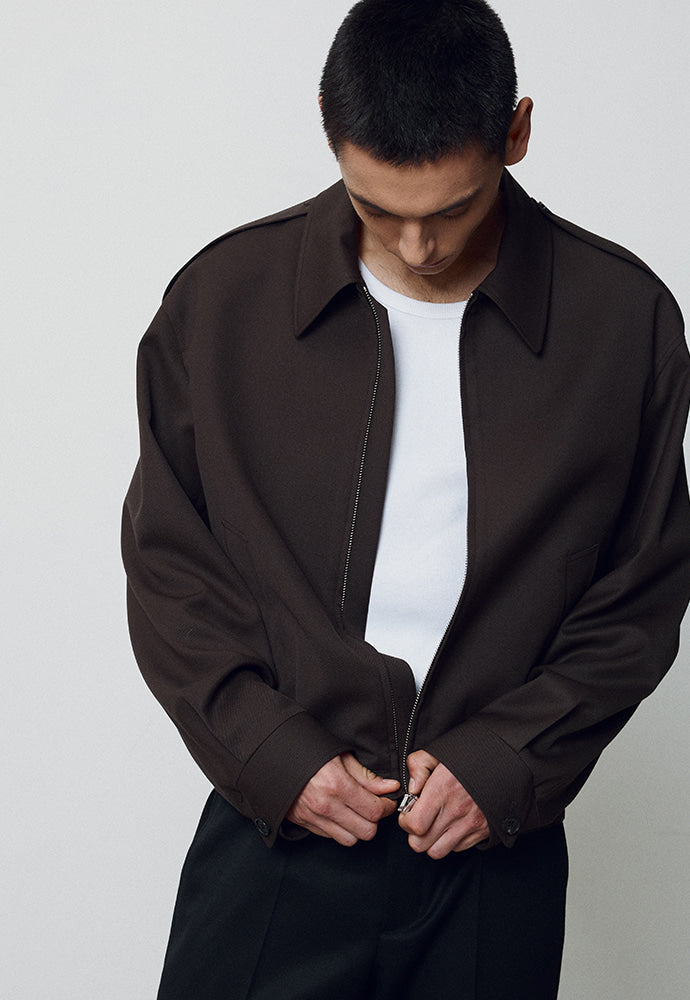 Tonywack - Wool Twill Epaulet Blouson (Brown) product image 5 | TRAB K-Fashion Australia