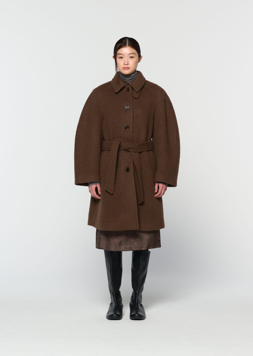 Amomento - alpaca raglan coat (Brown) product image 2 | TRAB K-Fashion Australia
