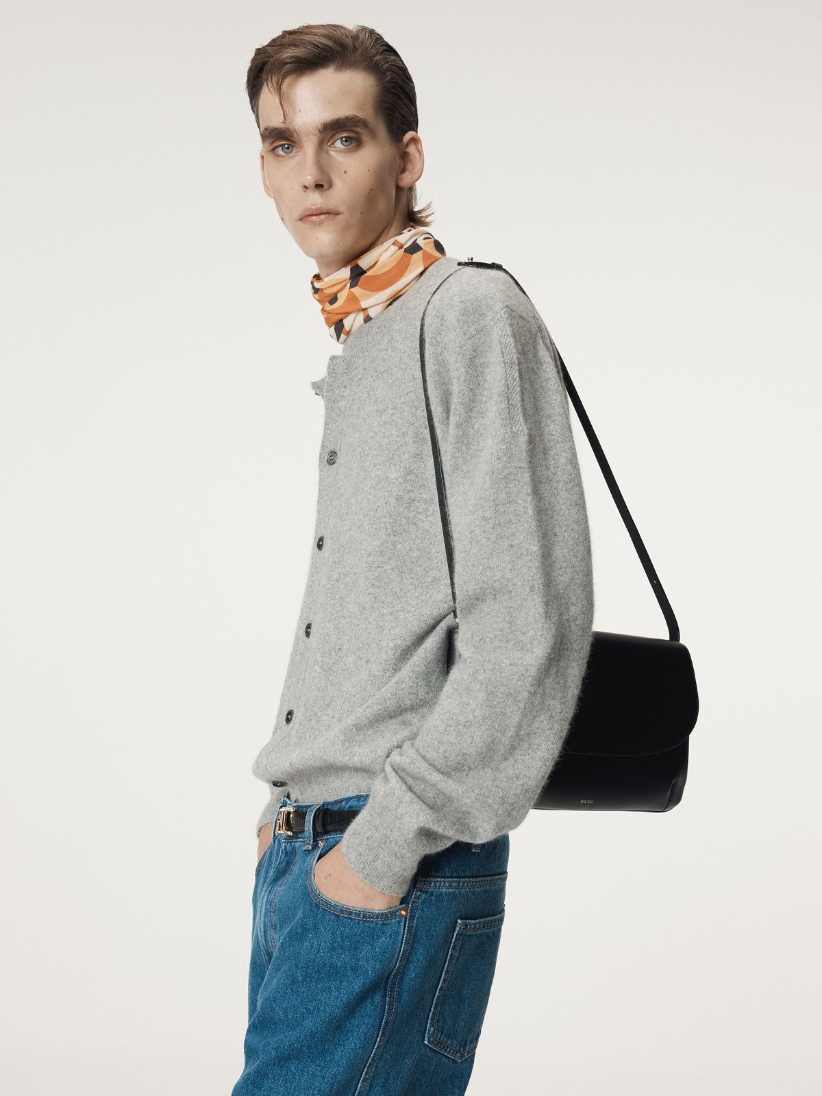 Recto - Crew Neck Layered Cardigan Knit Top (Melange Grey) product image 5 | TRAB K-Fashion Australia