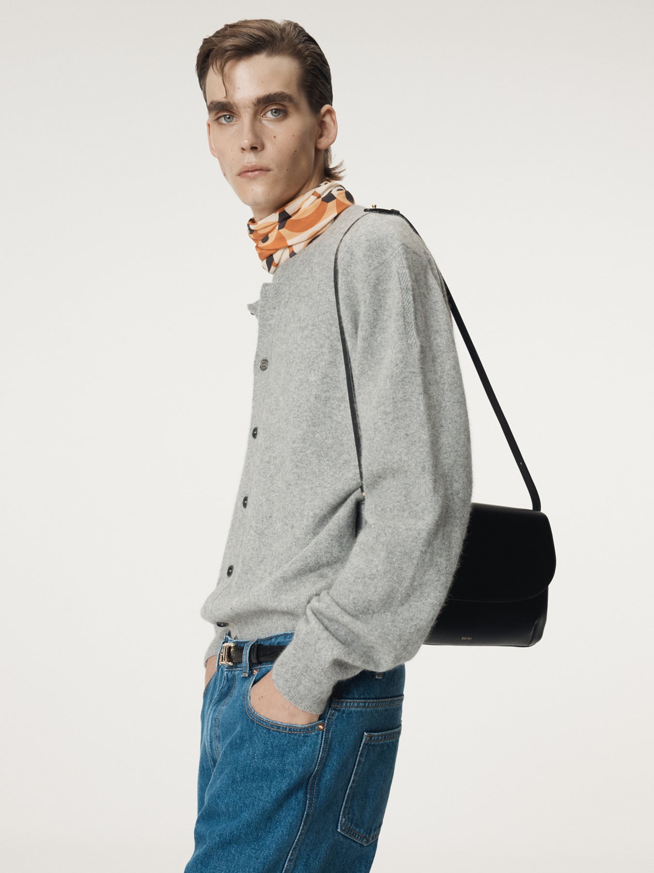 Recto - Crew Neck Layered Cardigan Knit Top (Melange Grey) product image 5 | TRAB K-Fashion Australia