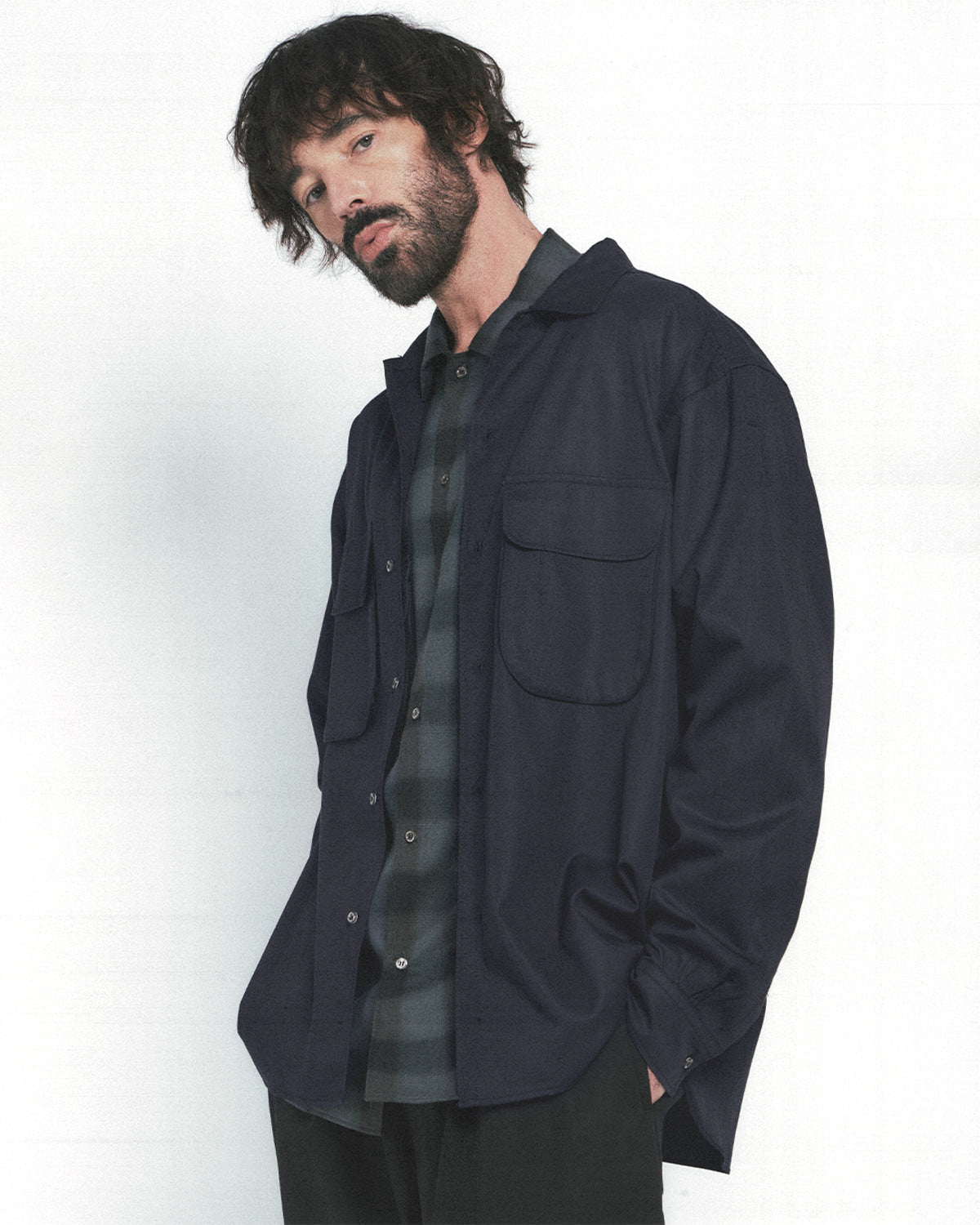 Eastlogue - Comfy Wide Shirts (Dark Navy) product image 2 | TRAB K-Fashion Australia
