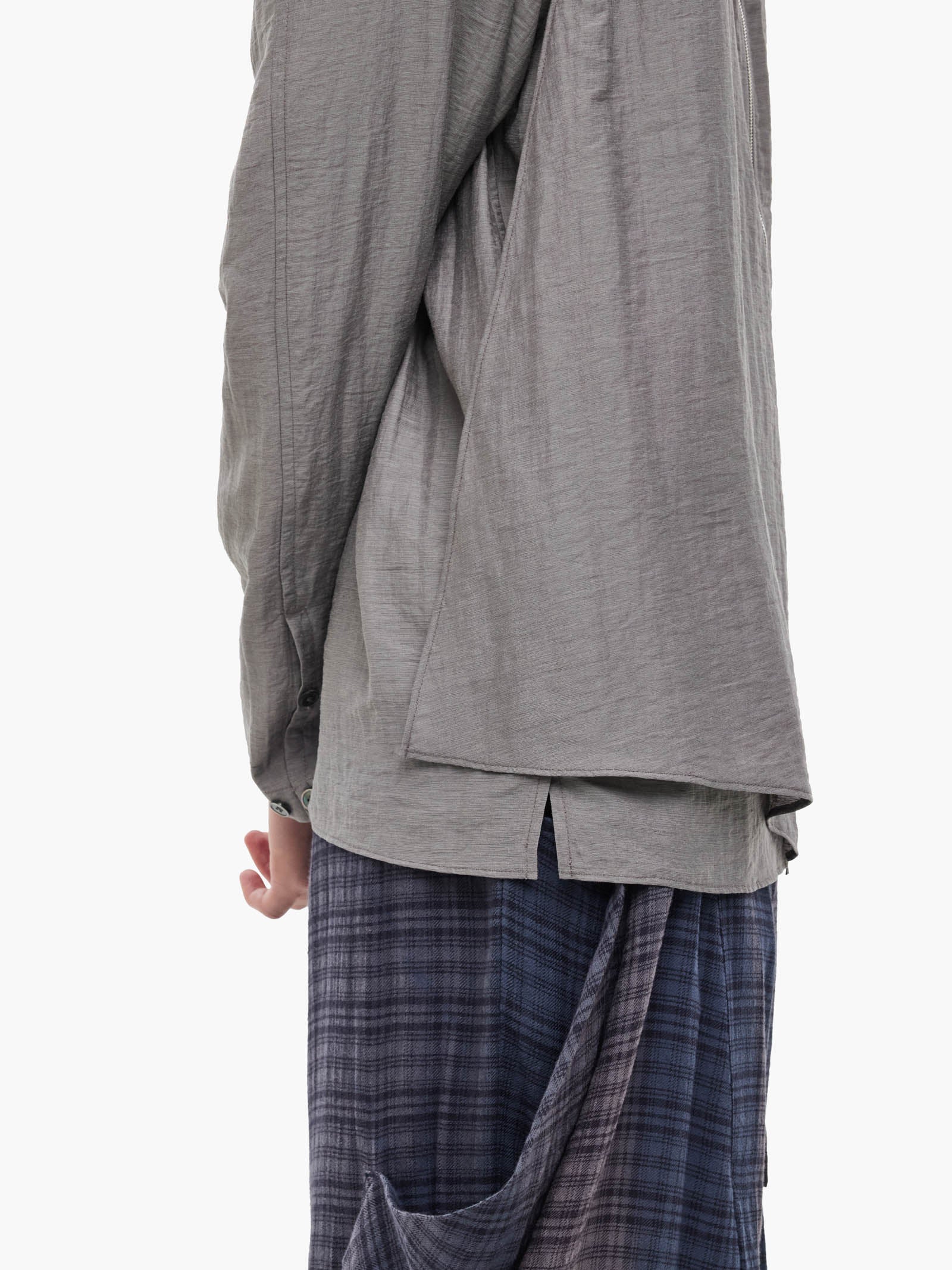 Jiyong Kim - Layered Zip-Up Shirt (Grey) product image 7 | TRAB K-Fashion Australia