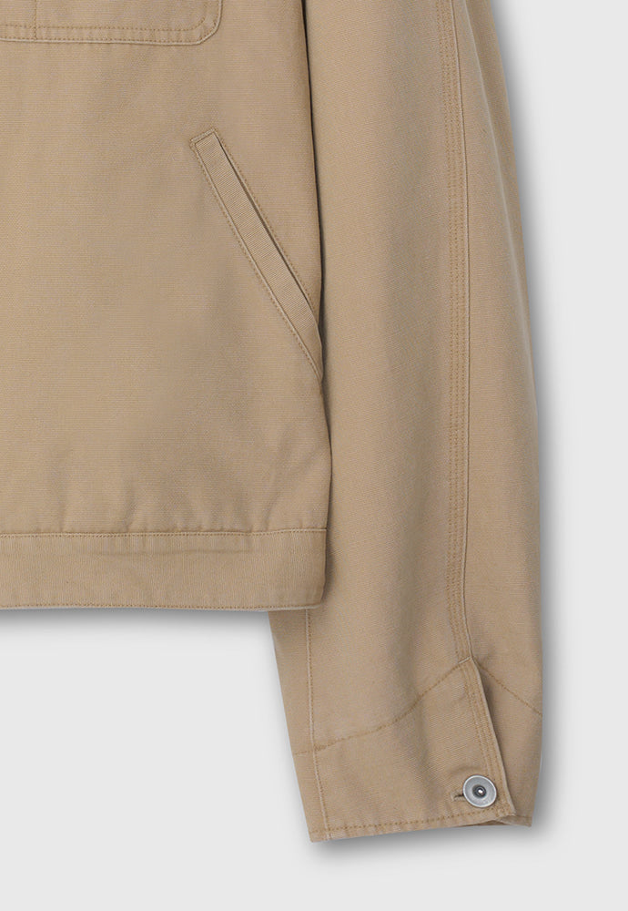 Tonywack - Leather Collar Garment-Washed Rivet Work Jacket (Faded Beige) product image 15 | TRAB K-Fashion Australia
