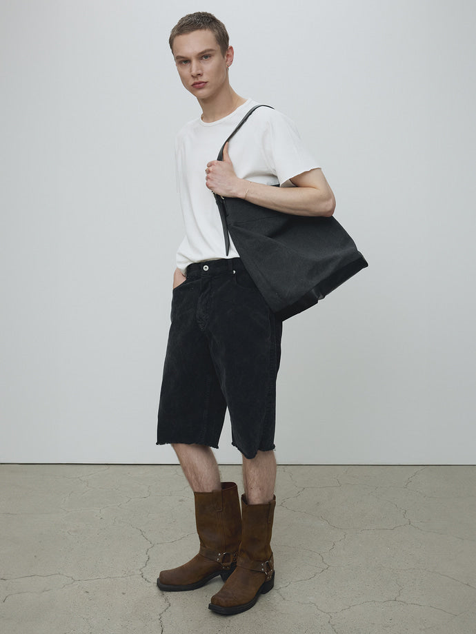 Tonywack - Raw-Hem Overdye Corduroy Shorts (Carbon Pigment) product image 3 | TRAB K-Fashion Australia