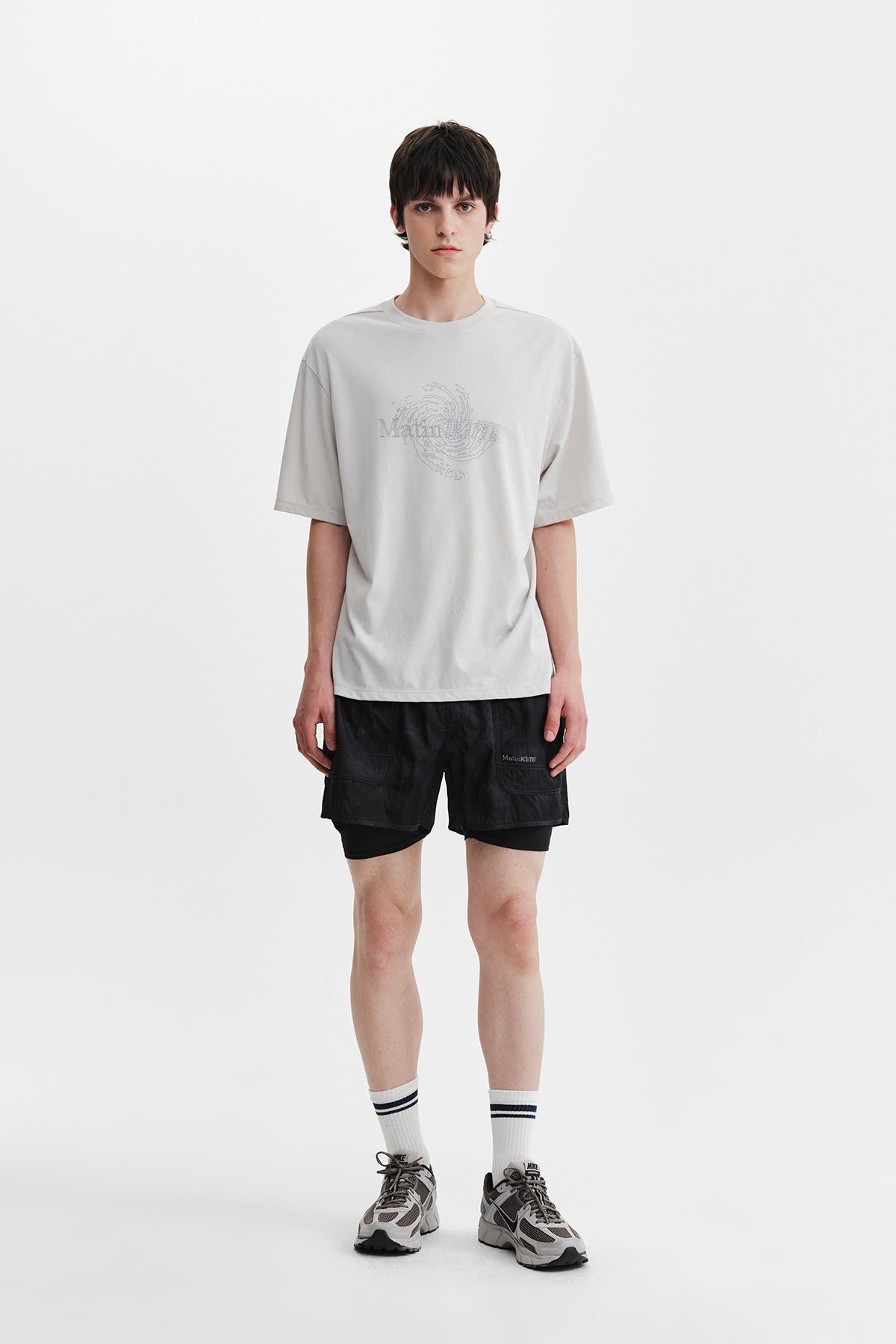 Matin Kim - Matin Pace Vortex Graffiti Top (Light Grey) product image 10 | TRAB K-Fashion Australia