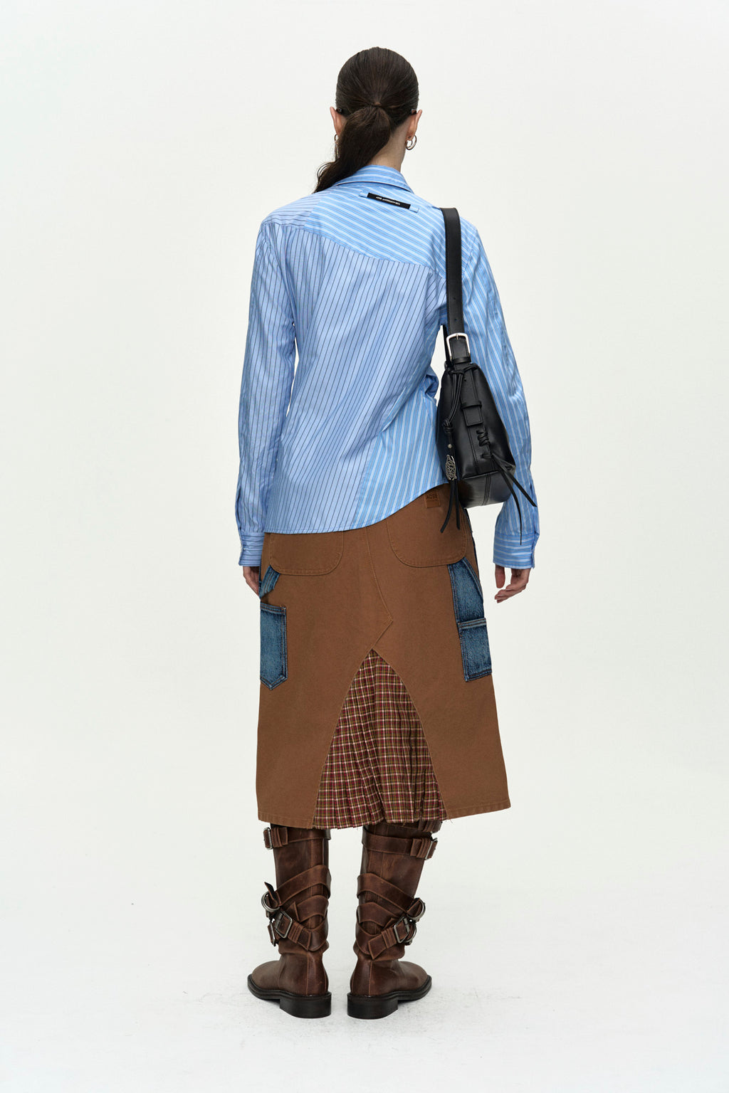 Andersson Bell - Carpenter Deconstructed Pleats Skirt (Hamilton Brown) product image 3 | TRAB K-Fashion Australia