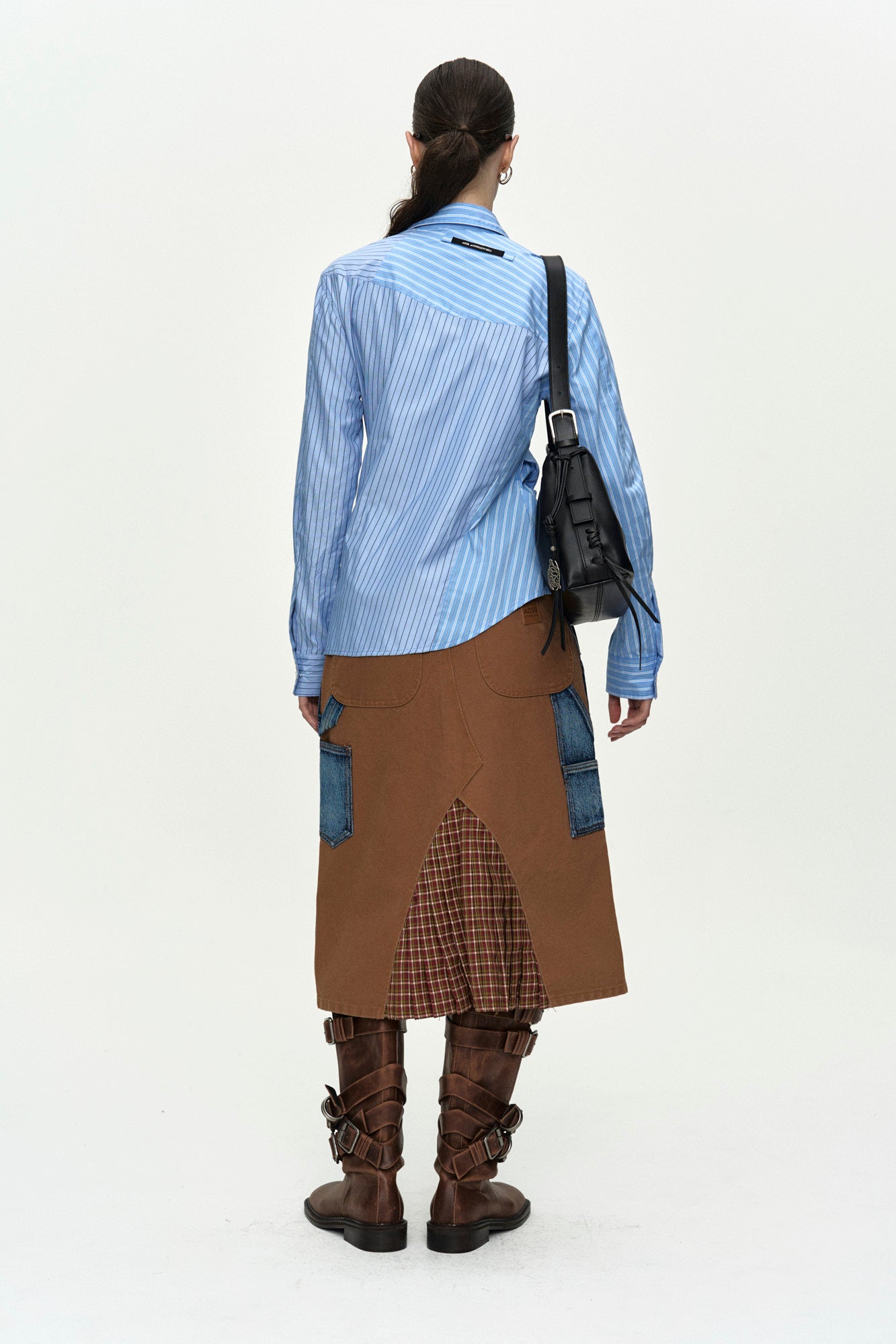 Andersson Bell - Carpenter Deconstructed Pleats Skirt (Hamilton Brown) product image 3 | TRAB K-Fashion Australia