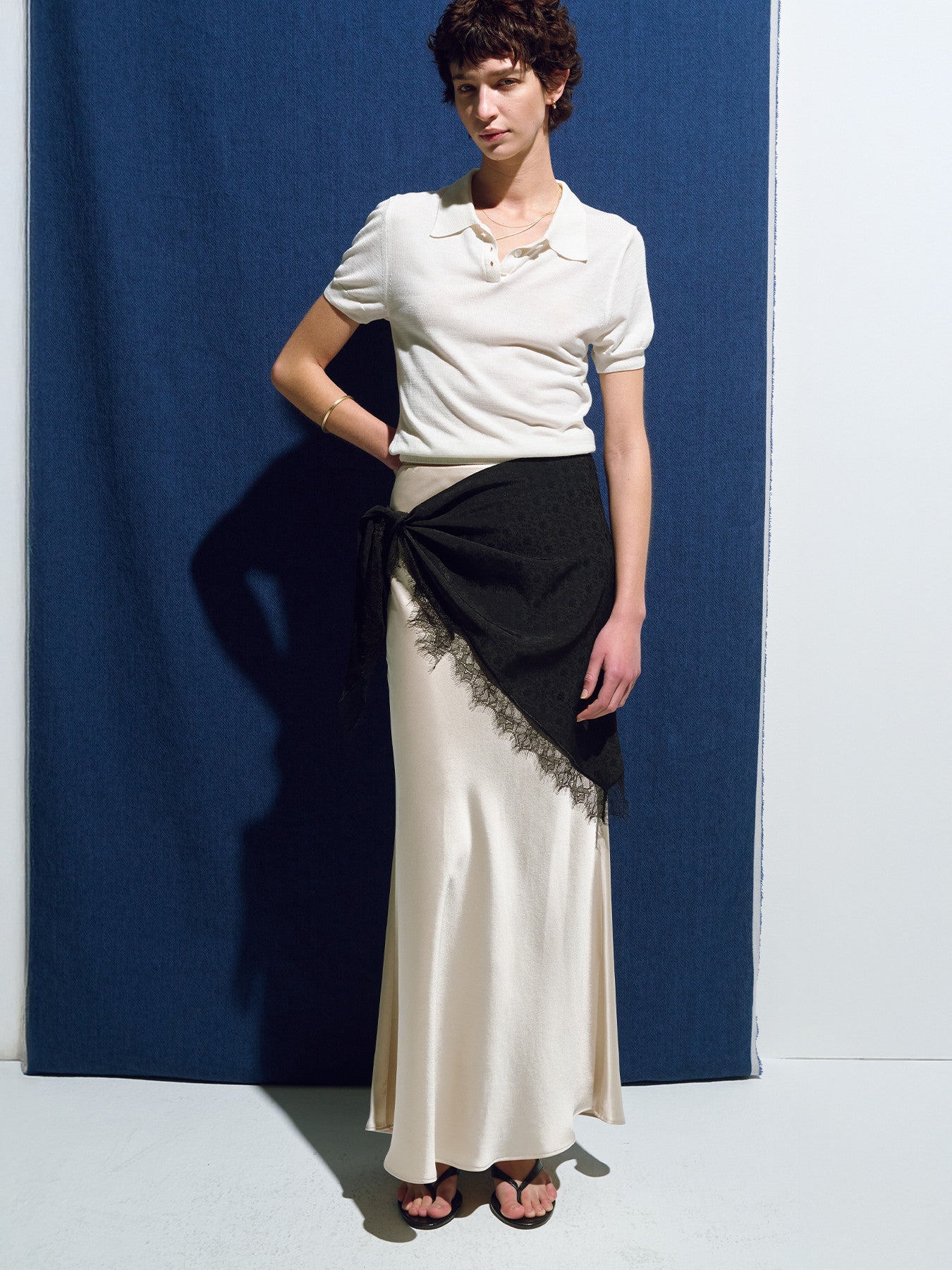 Tonywack - Silk Cotton Polo Shirt (Off White) product image 6 | TRAB K-Fashion Australia