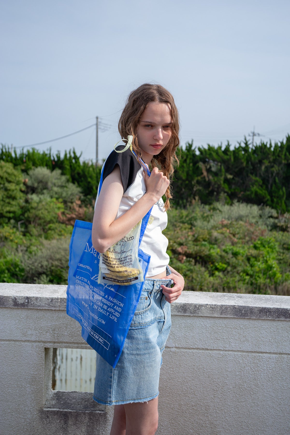Matin Kim - Cut Line Point Denim Shorts (Blue) product image 9 | TRAB K-Fashion Australia
