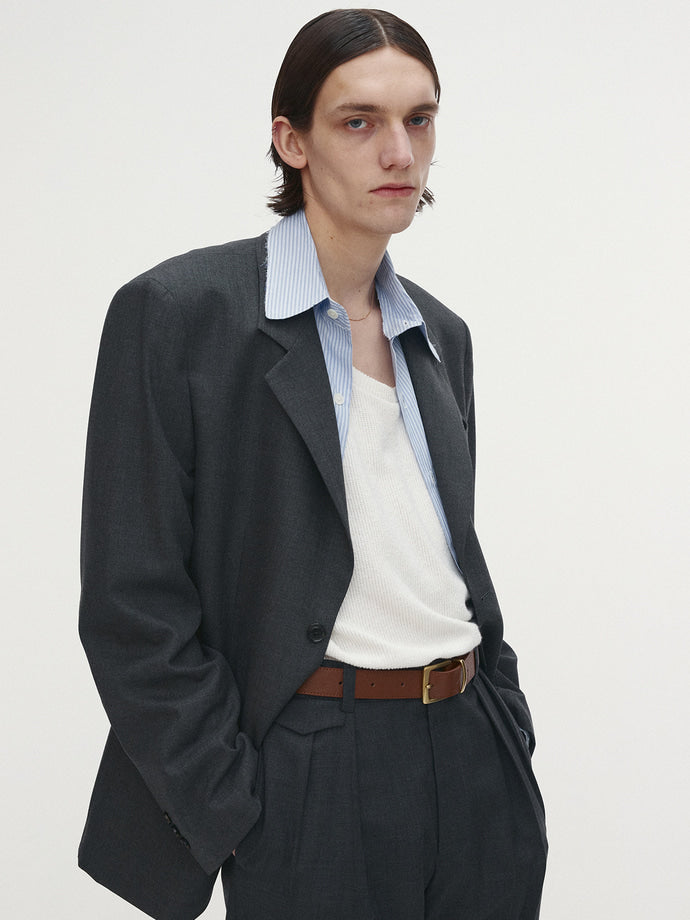 Tonywack - Virgin Wool Relaxed Tailored Jacket (Grey) product image 2 | TRAB K-Fashion Australia