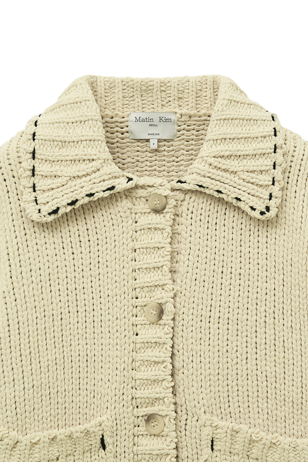 Matin Kim - Handmade Collar Knit Cardigan (Butter) product image 4 | TRAB K-Fashion Australia