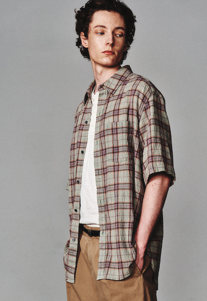 Art if acts - Vintage Check Half Shirt (Jade) product image 8 | TRAB K-Fashion Australia