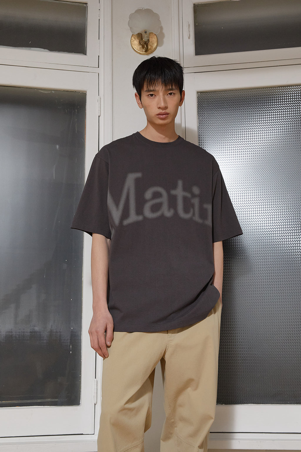 Matin Kim - Big Arch Logo Top (Charcoal) product image 12 | TRAB K-Fashion Australia