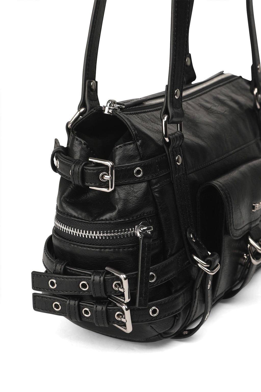 Deinet - Belted Pocket Mini Shoulder Bag (Black) product image 7 | TRAB K-Fashion Australia