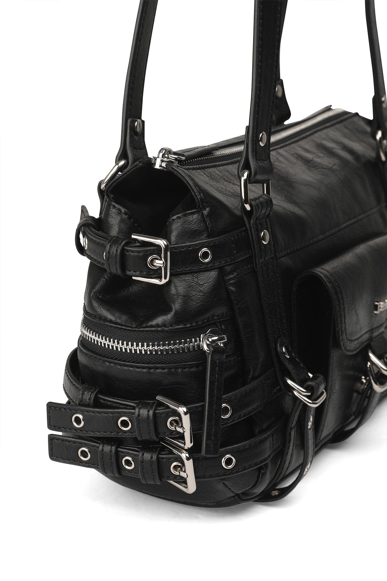 Deinet - Belted Pocket Mini Shoulder Bag (Black) product image 7 | TRAB K-Fashion Australia