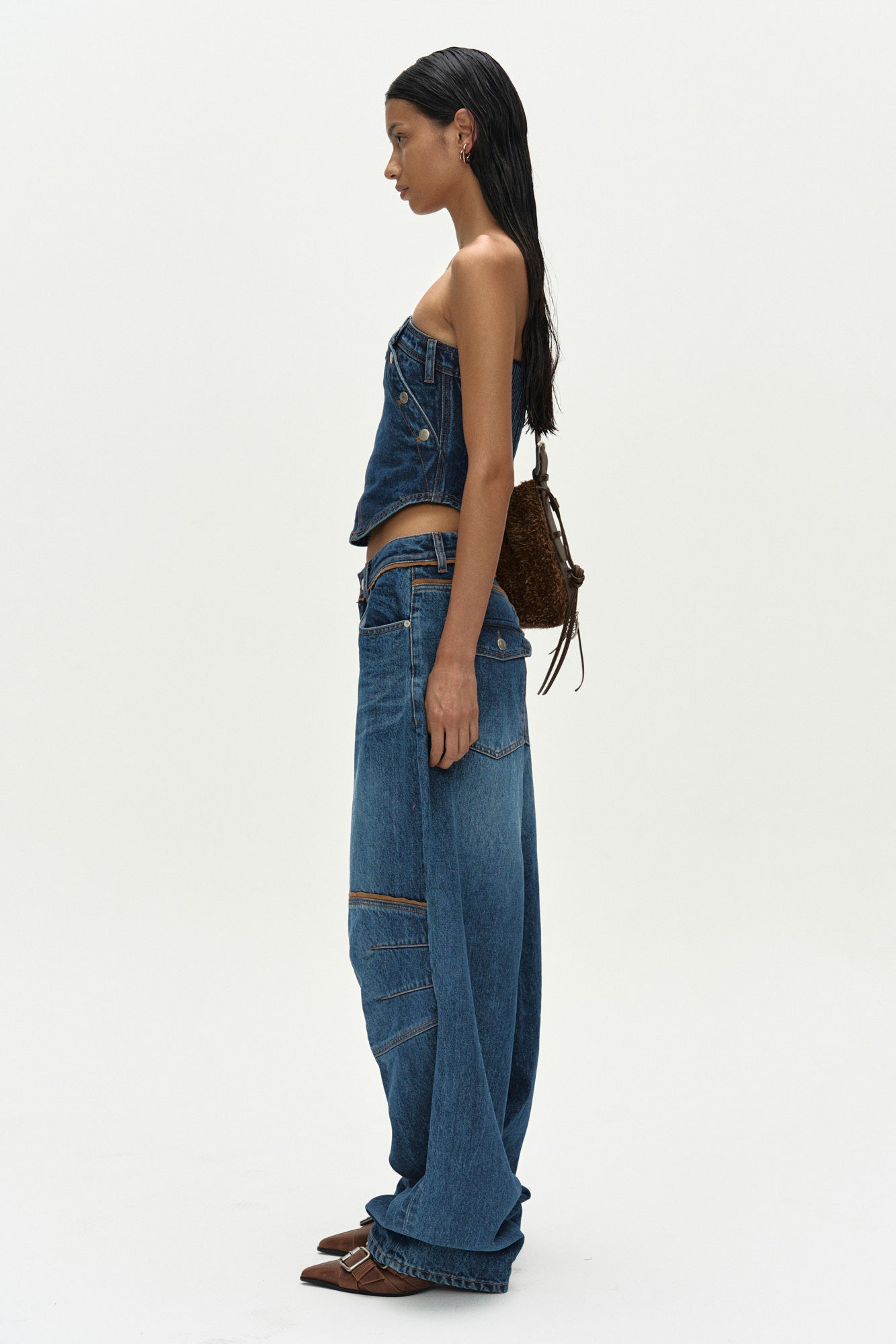 Andersson Bell - Denim Twist Bustier (Blue) product image 9 | TRAB K-Fashion Australia