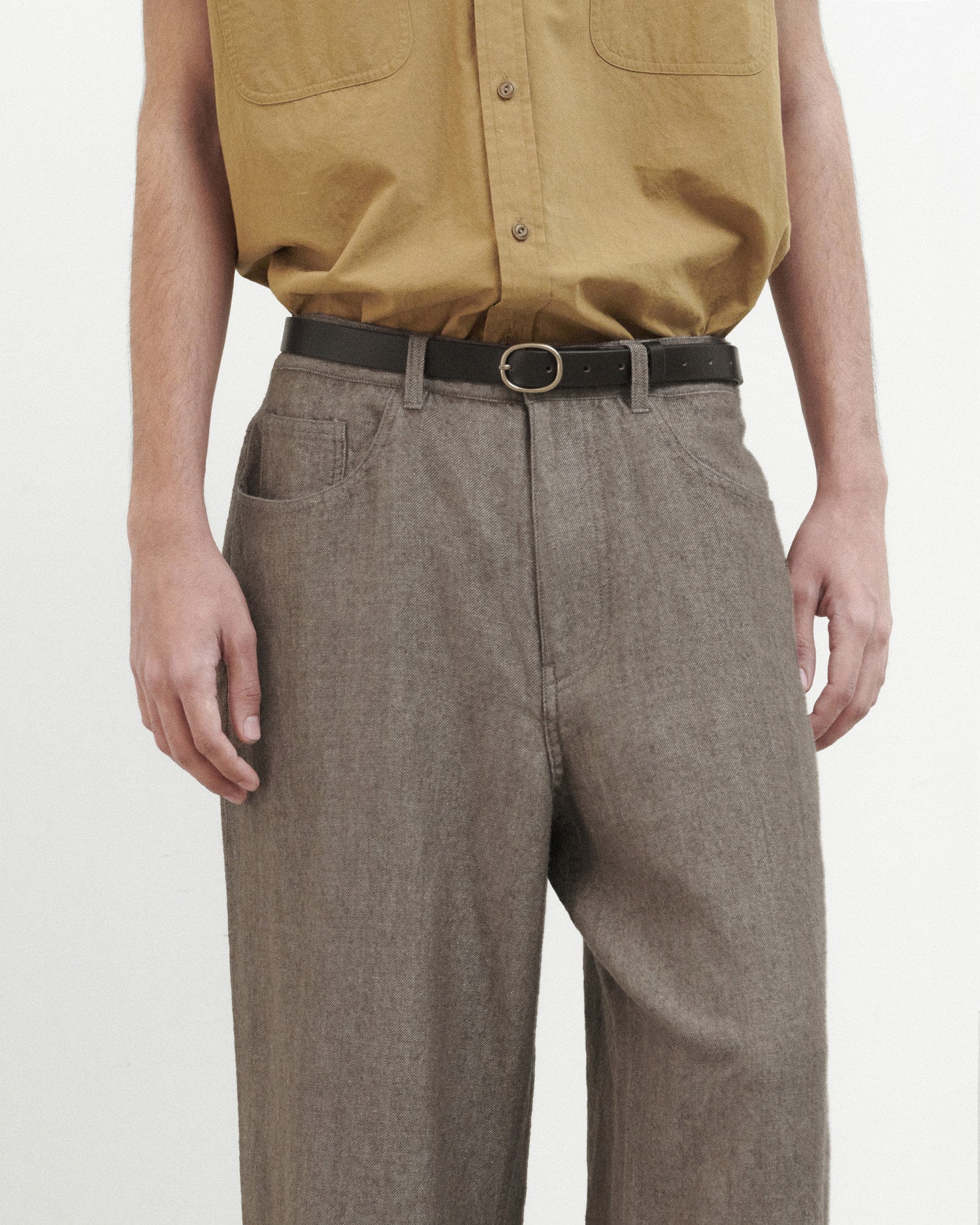 Brownyard - Boiled Wool Twill Pants (Brown) product image 3 | TRAB K-Fashion Australia
