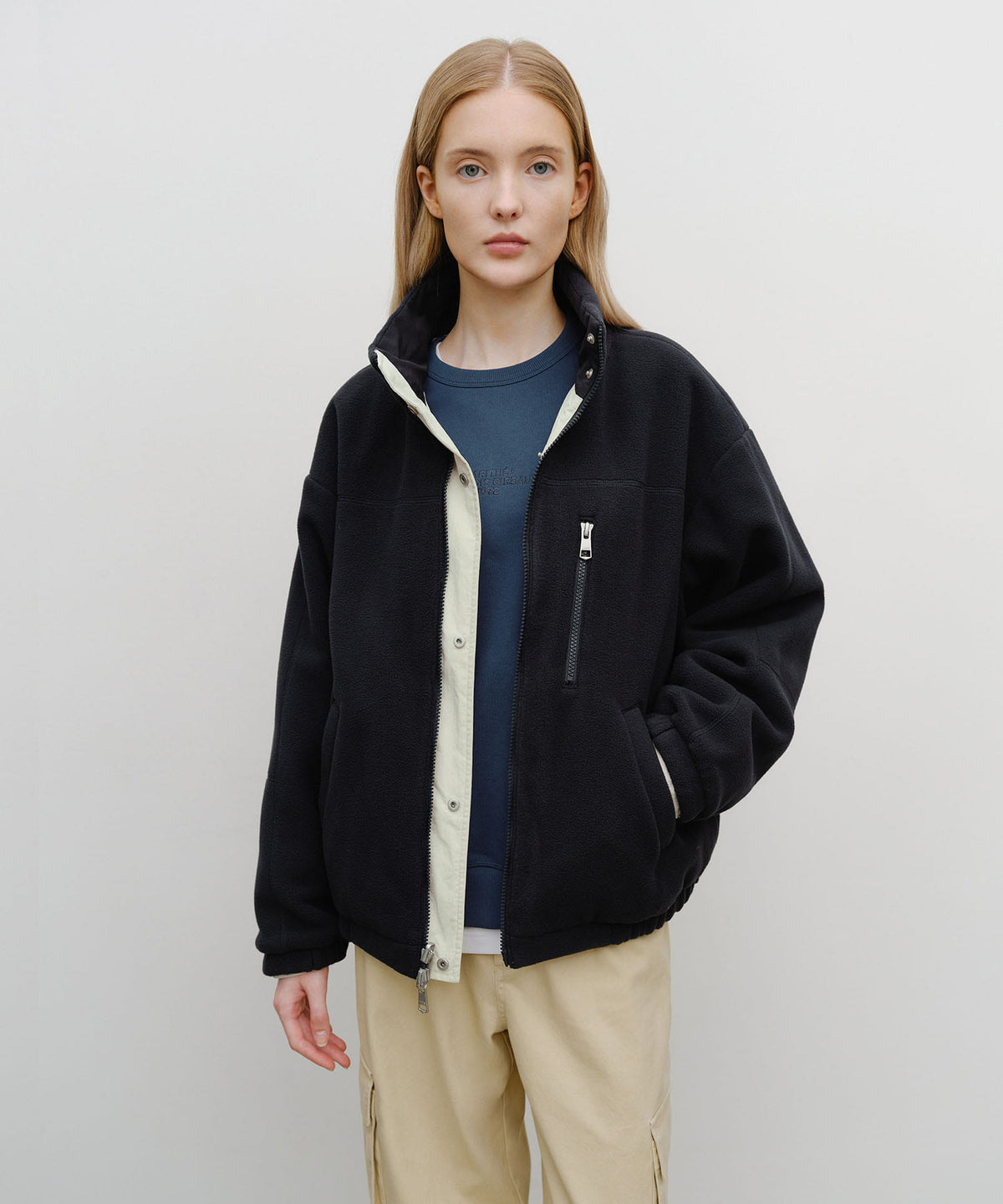 Marithe & Francois Girbaud - Classic Logo Reversible Sailing Jacket (Light Beige) product image 4 | TRAB K-Fashion Australia