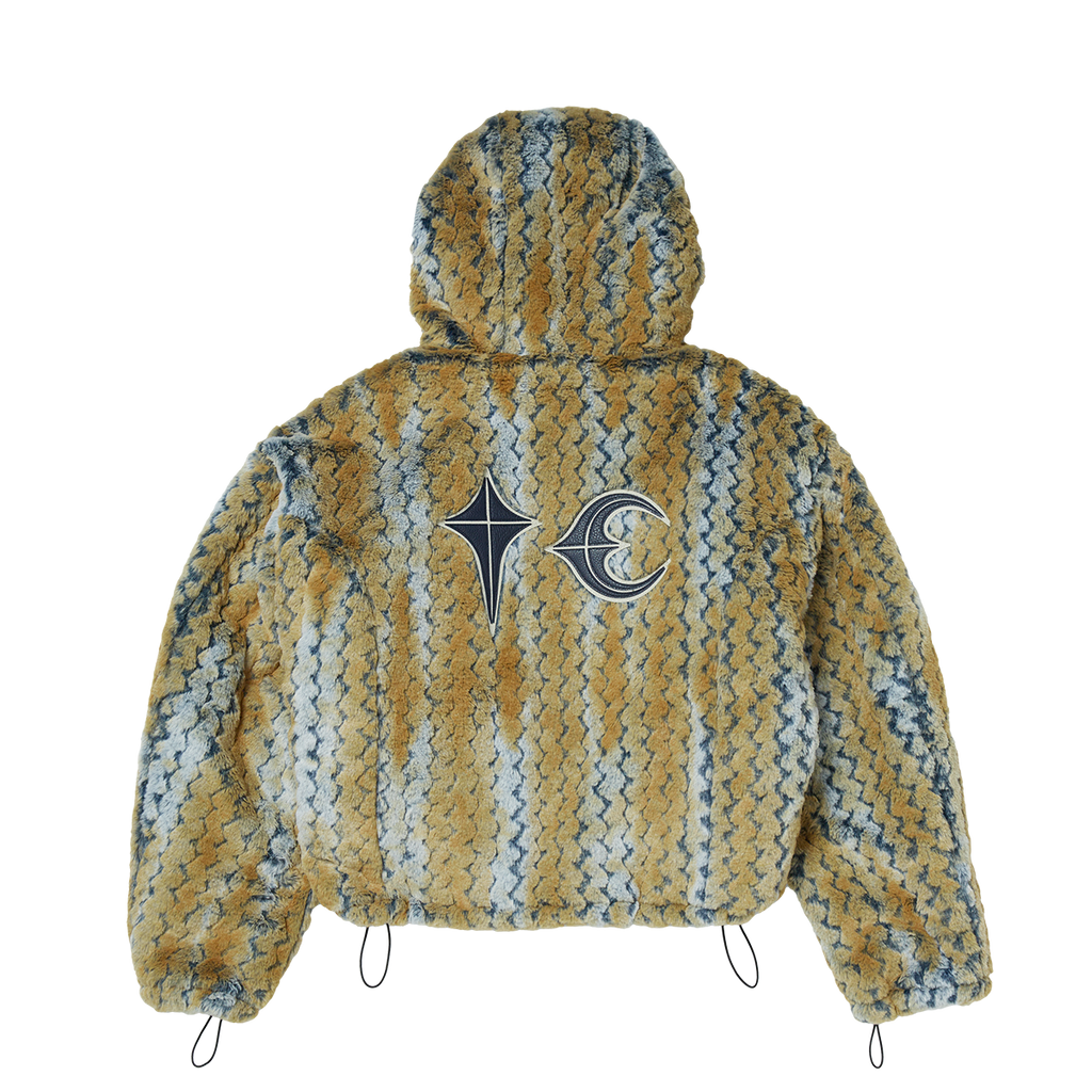 Thug Club - TC Wavy Leopard Fur Jacket (Yellow/Blue) product image 2 | TRAB K-Fashion Australia