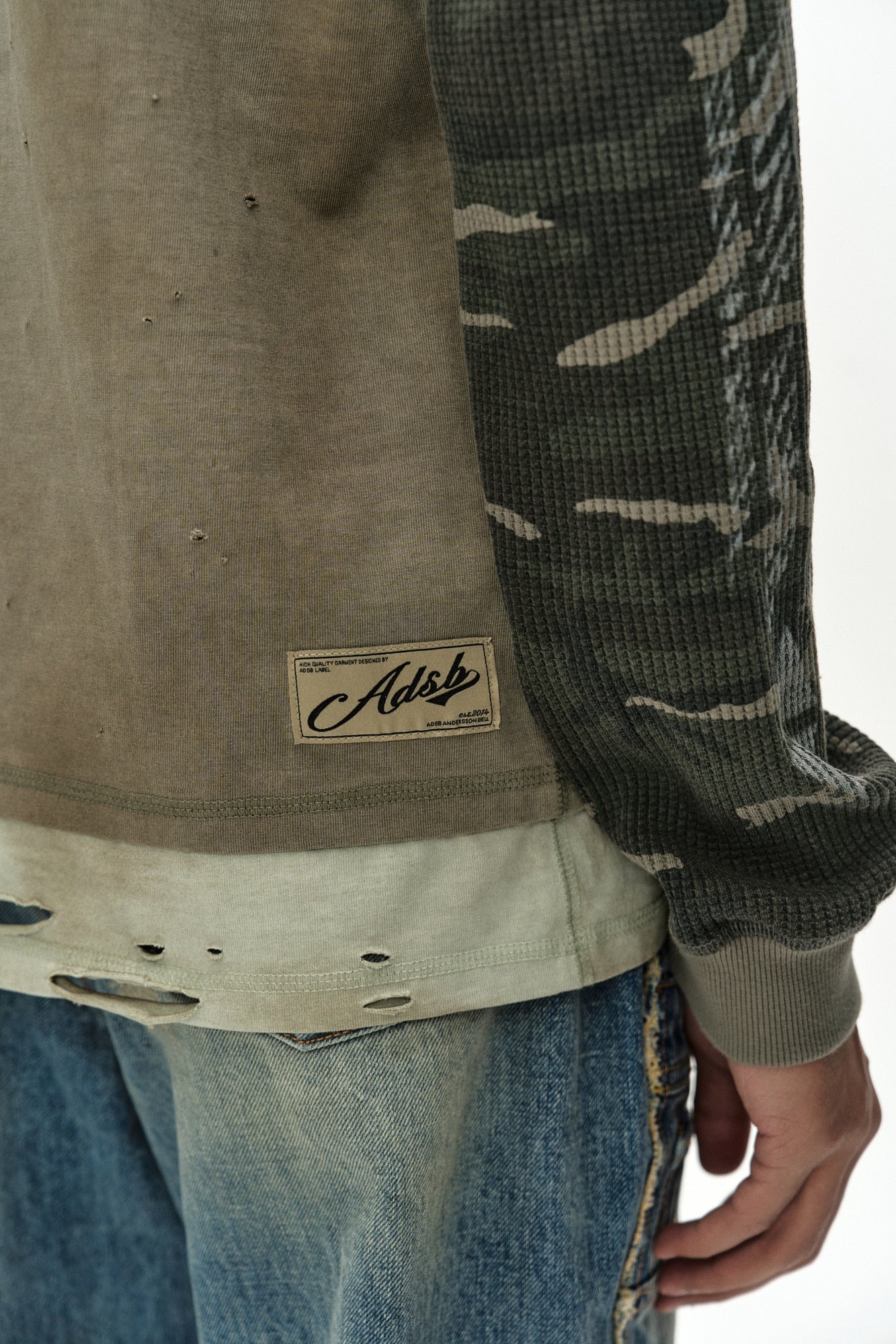 Andersson Bell - Distress Layered Long Sleeve T-Shirt (beige) (Beige) product image 6 | TRAB K-Fashion Australia