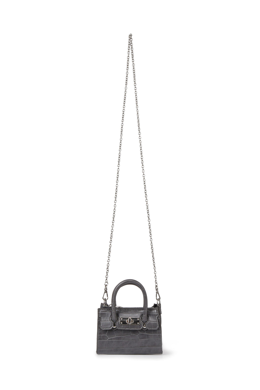 Deinet - Crocodile Pattern Chain Mini Bag (Charcoal) product image 1 | TRAB K-Fashion Australia