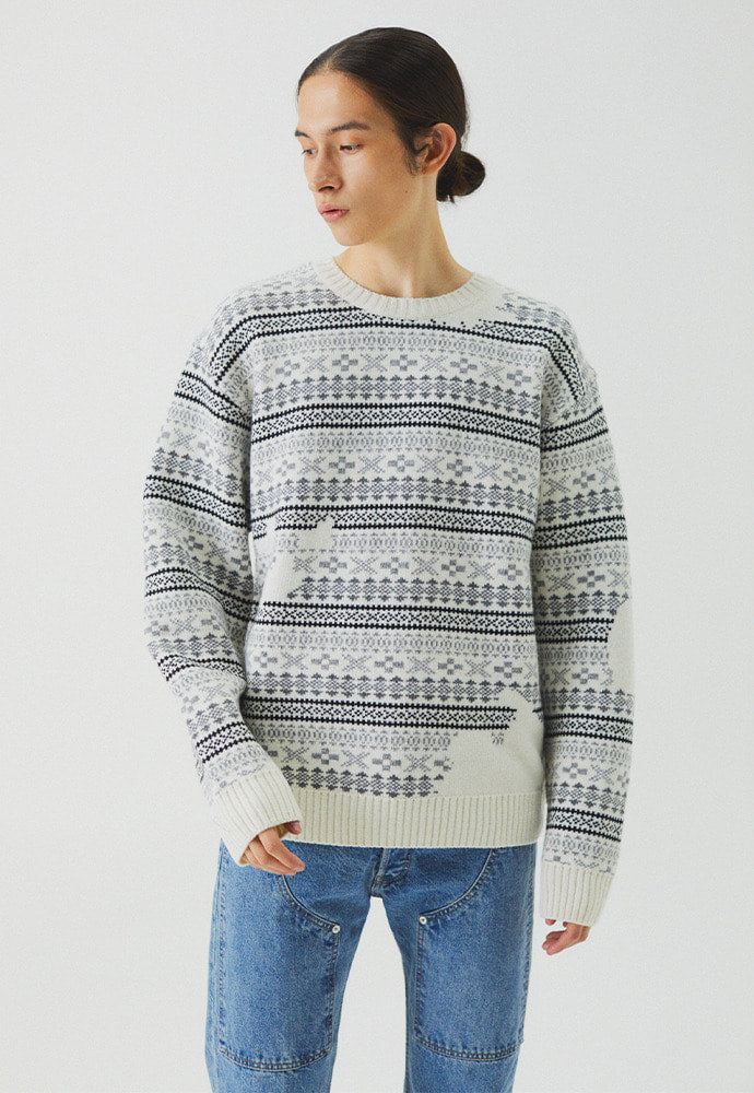 Tonywack - Flow Fair-Isle Sweater (Ecru) product image 4 | TRAB K-Fashion Australia