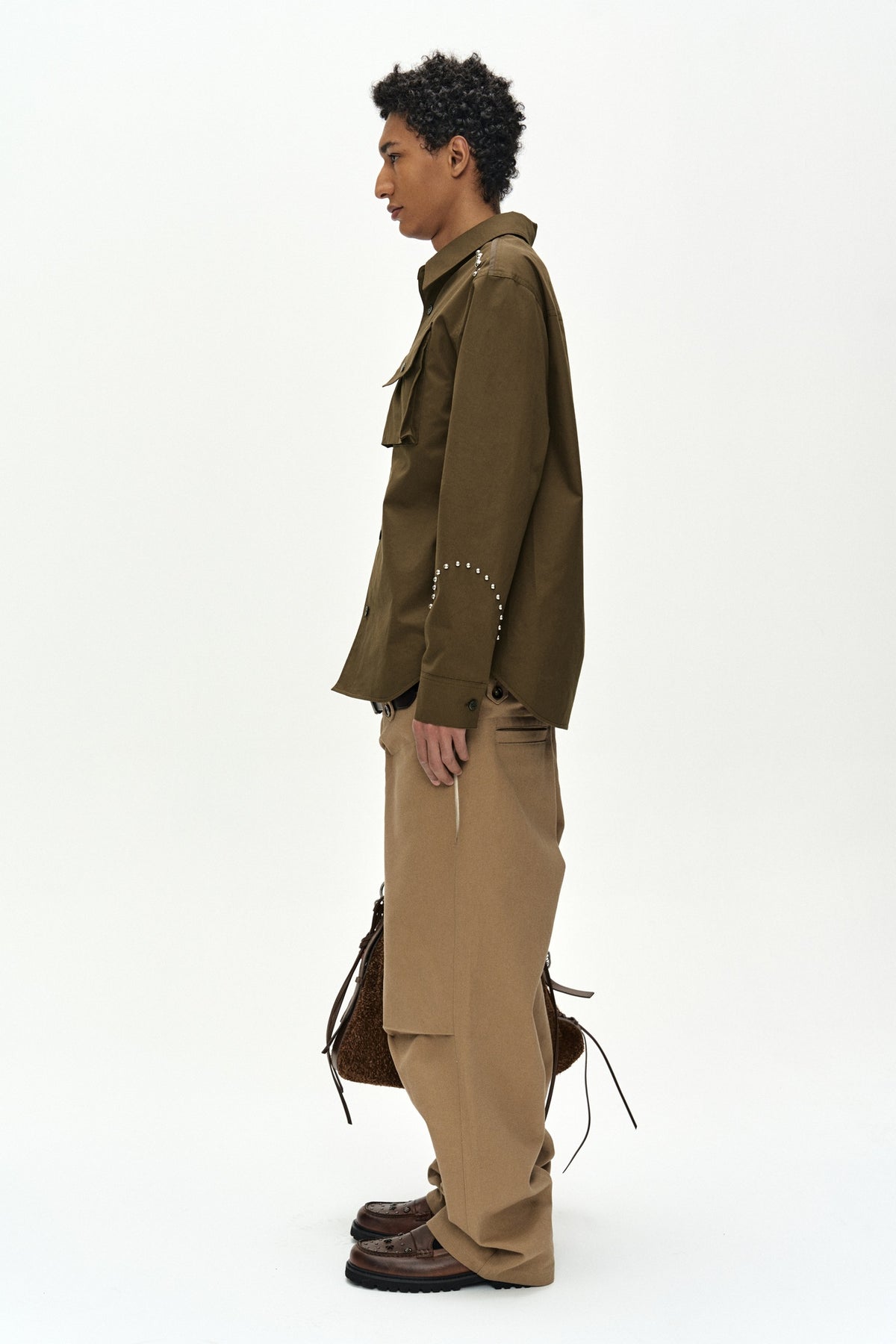 Andersson Bell - Roghen Studded Shirt (Brown) product image 3 | TRAB K-Fashion Australia