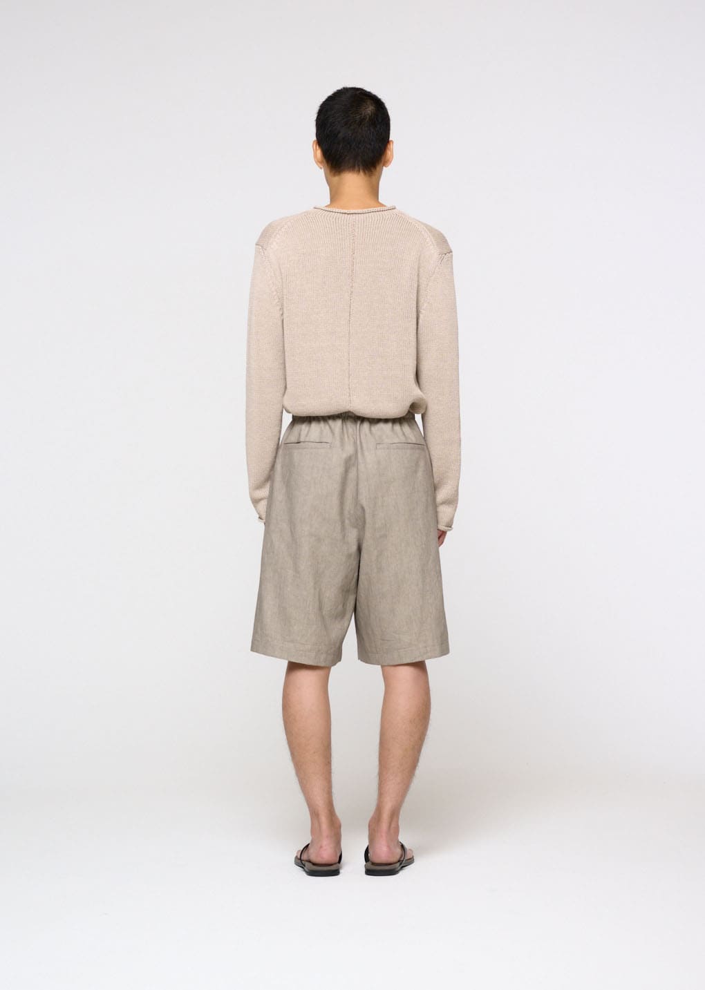 Amomento - Linen Drawstring Shorts (Beige) product image 4 | TRAB K-Fashion Australia